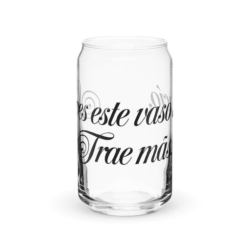 Si Ves Este Vaso Vacío, Trae Más Exclusive Art Piece Can-Shaped Glass Home Office Work Mexican Spanish Pride Gift Cup One-Of-A-Kind Calligraphy Glass | S33 Mexicada 16 oz