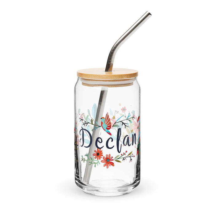 Declan Exclusive Name Art Piece Can-Shaped Glass Home Office Work Mexican Spanish Pride Gift Cup One-Of-A-Kind Calligraphy Glass | D1 Mexicada 16 oz With Lid & Straw