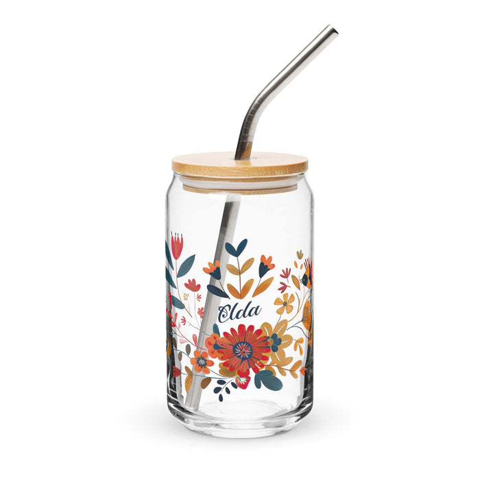 Elda Exclusive Name Art Piece Can-Shaped Glass Home Office Work Mexican Spanish Pride Gift Cup One-Of-A-Kind Calligraphy Glass | E26 Mexicada 16 oz With Lid & Straw