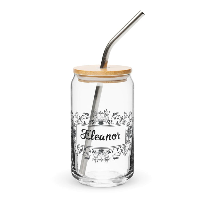 Eleanor Exclusive Name Art Piece Can-Shaped Glass Home Office Work Mexican Spanish Pride Gift Cup One-Of-A-Kind Calligraphy Glass | E22 Mexicada 16 oz With Lid & Straw