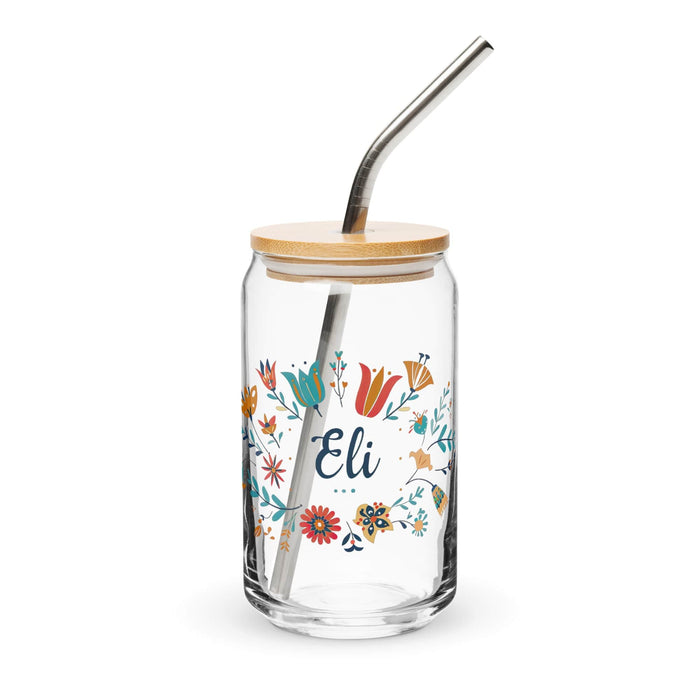 Eli Exclusive Name Art Piece Can-Shaped Glass Home Office Work Mexican Spanish Pride Gift Cup One-Of-A-Kind Calligraphy Glass | E9 Mexicada 16 oz With Lid & Straw