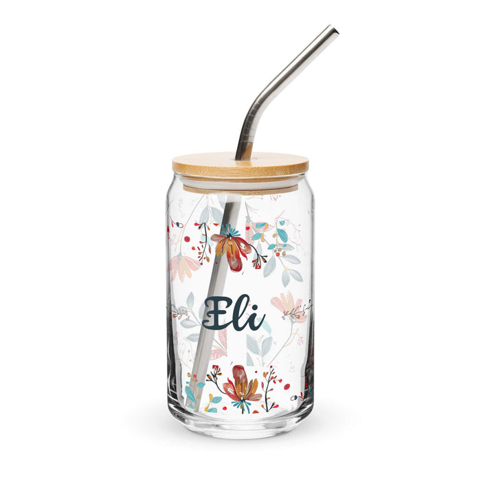 Eli Exclusive Name Art Piece Can-Shaped Glass Home Office Work Mexican Spanish Pride Gift Cup One-Of-A-Kind Calligraphy Glass | E14 Mexicada 16 oz With Lid & Straw