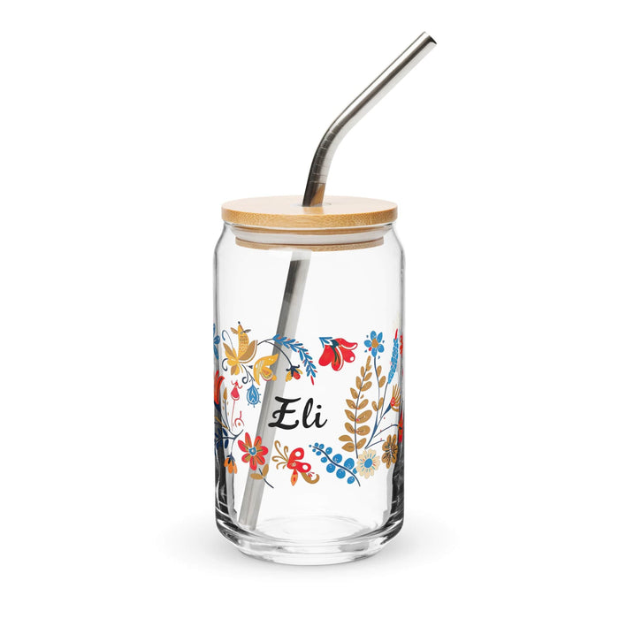 Eli Exclusive Name Art Piece Can-Shaped Glass Home Office Work Mexican Spanish Pride Gift Cup One-Of-A-Kind Calligraphy Glass | E20 Mexicada 16 oz With Lid & Straw