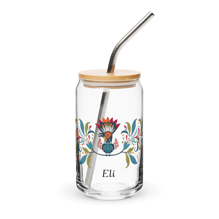 Eli Exclusive Name Art Piece Can-Shaped Glass Home Office Work Mexican Spanish Pride Gift Cup One-Of-A-Kind Calligraphy Glass | E22 Mexicada 16 oz With Lid & Straw