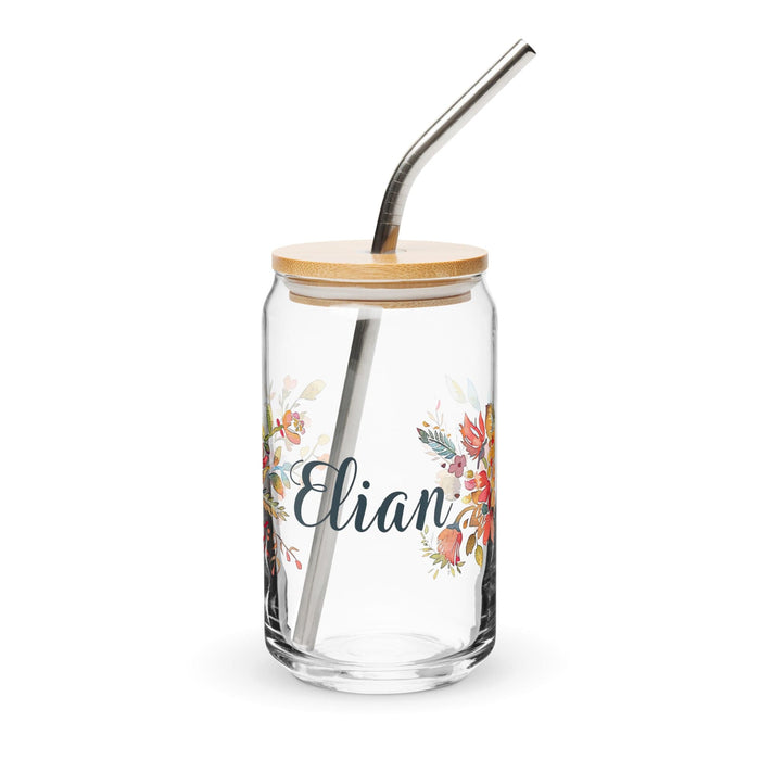 Elian Exclusive Name Art Piece Can-Shaped Glass Home Office Work Mexican Spanish Pride Gift Cup One-Of-A-Kind Calligraphy Glass | E41 Mexicada 16 oz With Lid & Straw