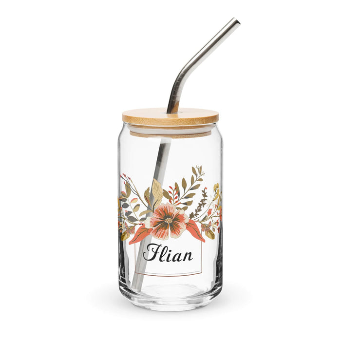 Elian Exclusive Name Art Piece Can-Shaped Glass Home Office Work Mexican Spanish Pride Gift Cup One-Of-A-Kind Calligraphy Glass | E52 Mexicada 16 oz With Lid & Straw