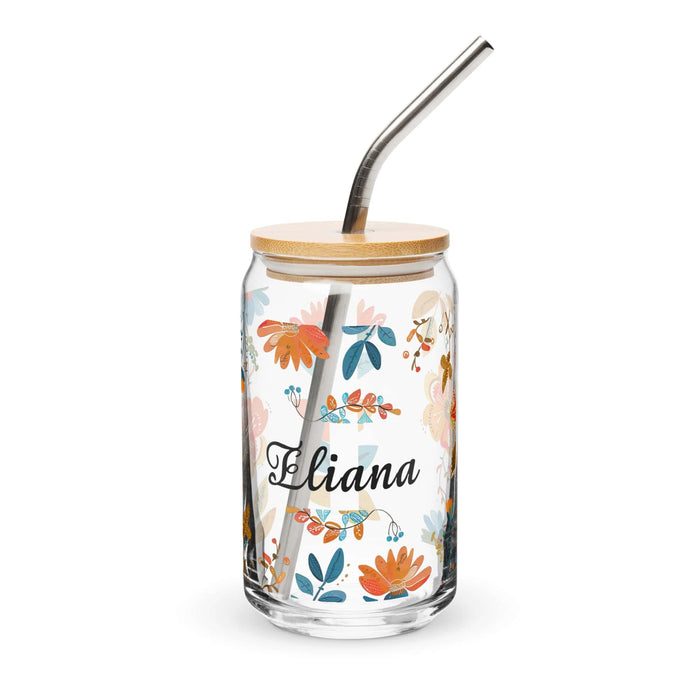 Eliana Exclusive Name Art Piece Can-Shaped Glass Home Office Work Mexican Spanish Pride Gift Cup One-Of-A-Kind Calligraphy Glass | E7 Mexicada 16 oz With Lid & Straw