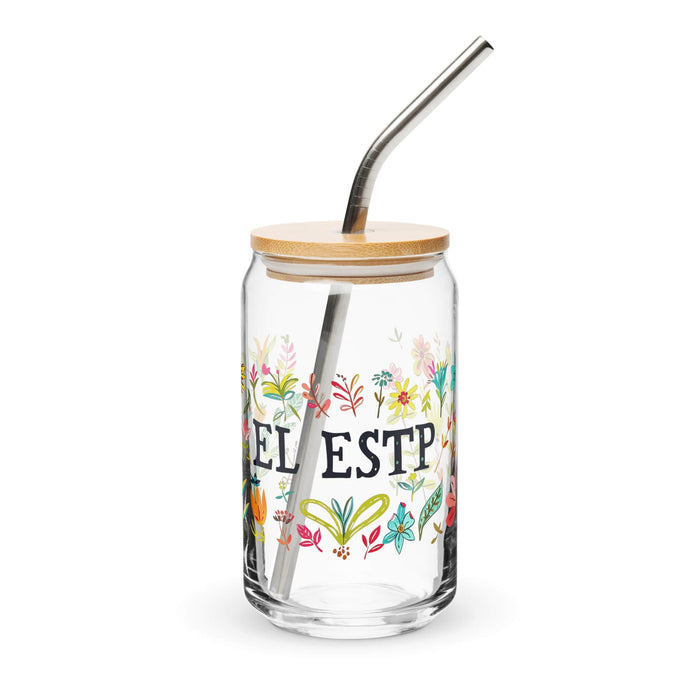 El Estp Exclusive Art Piece Can-Shaped Glass Home Office Work Mexican Spanish Pride Gift Cup One-Of-A-Kind Calligraphy Glass | E6 Mexicada 16 oz With Lid & Straw