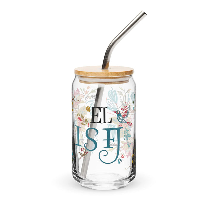 El Isfj Exclusive Art Piece Can-Shaped Glass Home Office Work Mexican Spanish Pride Gift Cup One-Of-A-Kind Calligraphy Glass | E19 Mexicada 16 oz With Lid & Straw