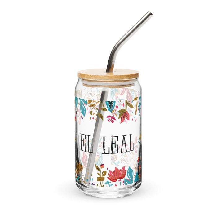 El Leal Exclusive Art Piece Can-Shaped Glass Home Office Work Mexican Spanish Pride Gift Cup One-Of-A-Kind Calligraphy Glass | E3 Mexicada 16 oz With Lid & Straw