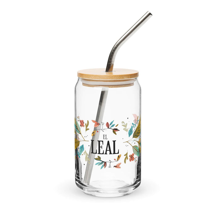 El Leal Exclusive Art Piece Can-Shaped Glass Home Office Work Mexican Spanish Pride Gift Cup One-Of-A-Kind Calligraphy Glass | E12 Mexicada 16 oz With Lid & Straw