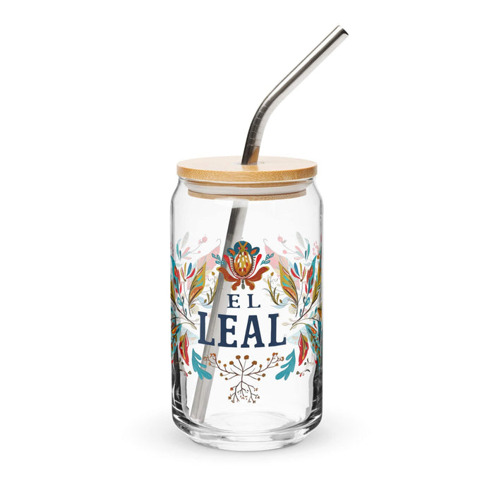 El Leal Exclusive Art Piece Can-Shaped Glass Home Office Work Mexican Spanish Pride Gift Cup One-Of-A-Kind Calligraphy Glass | E13 Mexicada 16 oz With Lid & Straw