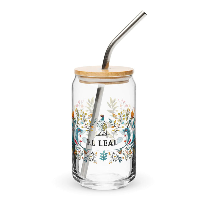 El Leal Exclusive Art Piece Can-Shaped Glass Home Office Work Mexican Spanish Pride Gift Cup One-Of-A-Kind Calligraphy Glass | E18 Mexicada 16 oz With Lid & Straw