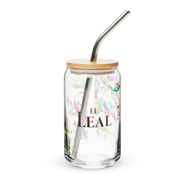 El Leal Exclusive Art Piece Can-Shaped Glass Home Office Work Mexican Spanish Pride Gift Cup One-Of-A-Kind Calligraphy Glass | E22 Mexicada 16 oz With Lid & Straw