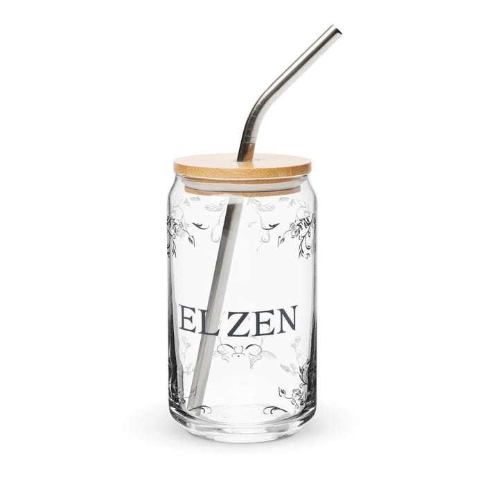 El Zen Exclusive Art Piece Can-Shaped Glass Home Office Work Mexican Spanish Pride Gift Cup One-Of-A-Kind Calligraphy Glass | E8 Mexicada 16 oz With Lid & Straw