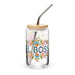 El Boss Exclusive Art Piece Can-Shaped Glass Home Office Work Mexican Spanish Pride Gift Cup One-Of-A-Kind Calligraphy Glass | E3 Mexicada 16 oz With Lid & Straw