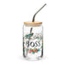 El Boss Exclusive Art Piece Can-Shaped Glass Home Office Work Mexican Spanish Pride Gift Cup One-Of-A-Kind Calligraphy Glass | E5 Mexicada 16 oz With Lid & Straw