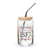 El Esfj Exclusive Art Piece Can-Shaped Glass Home Office Work Mexican Spanish Pride Gift Cup One-Of-A-Kind Calligraphy Glass | E15 Mexicada 16 oz With Lid & Straw