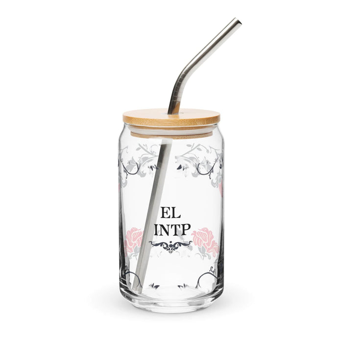 El Intp Exclusive Art Piece Can-Shaped Glass Home Office Work Mexican Spanish Pride Gift Cup One-Of-A-Kind Calligraphy Glass | E6 Mexicada 16 oz With Lid & Straw