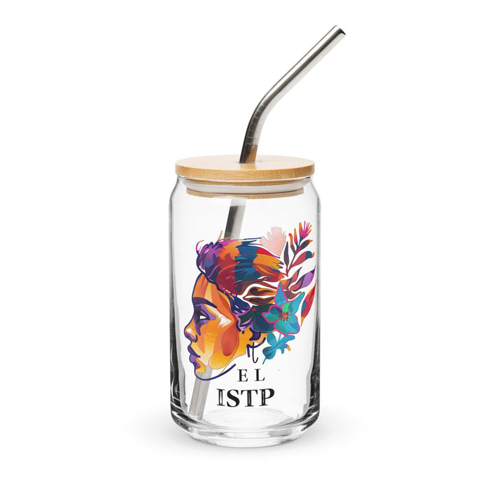 El Istp Exclusive Art Piece Can-Shaped Glass Home Office Work Mexican Spanish Pride Gift Cup One-Of-A-Kind Calligraphy Glass | E9 Mexicada 16 oz With Lid & Straw