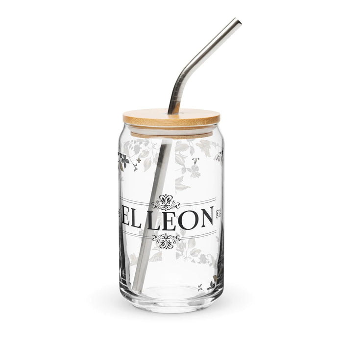 El León Exclusive Art Piece Can-Shaped Glass Home Office Work Mexican Spanish Pride Gift Cup One-Of-A-Kind Calligraphy Glass | E1 Mexicada 16 oz With Lid & Straw