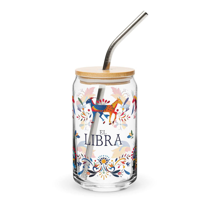 El Libra Exclusive Art Piece Can-Shaped Glass Home Office Work Mexican Spanish Pride Gift Cup One-Of-A-Kind Calligraphy Glass | E6 Mexicada 16 oz With Lid & Straw