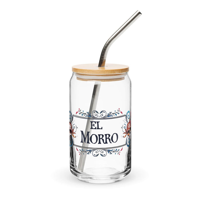 El Morro Exclusive Art Piece Can-Shaped Glass Home Office Work Mexican Spanish Pride Gift Cup One-Of-A-Kind Calligraphy Glass | E3 Mexicada 16 oz With Lid & Straw