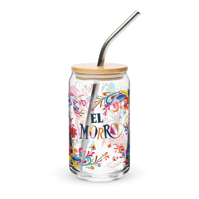 El Morro Exclusive Art Piece Can-Shaped Glass Home Office Work Mexican Spanish Pride Gift Cup One-Of-A-Kind Calligraphy Glass | E11 Mexicada 16 oz With Lid & Straw