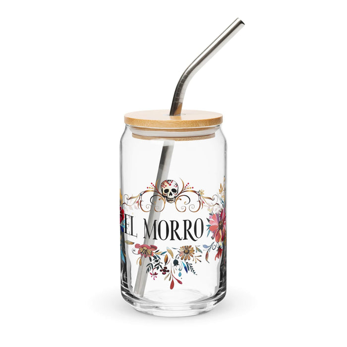 El Morro Exclusive Art Piece Can-Shaped Glass Home Office Work Mexican Spanish Pride Gift Cup One-Of-A-Kind Calligraphy Glass | E18 Mexicada 16 oz With Lid & Straw