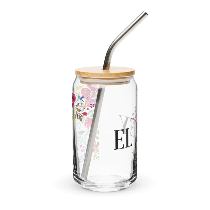 El Rey Exclusive Art Piece Can-Shaped Glass Home Office Work Mexican Spanish Pride Gift Cup One-Of-A-Kind Calligraphy Glass | E7 Mexicada 16 oz With Lid & Straw