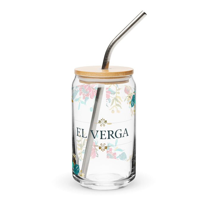 El Verga Exclusive Art Piece Can-Shaped Glass Home Office Work Mexican Spanish Pride Gift Cup One-Of-A-Kind Calligraphy Glass | E6 Mexicada 16 oz With Lid & Straw