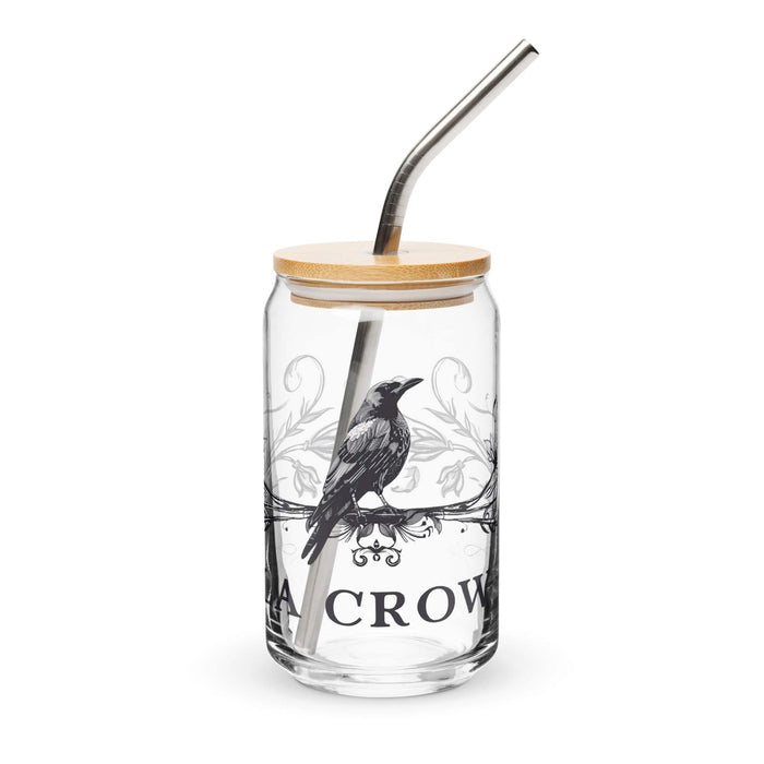 La Crow Exclusive Art Piece Can-Shaped Glass Home Office Work Mexican Spanish Pride Gift Cup One-Of-A-Kind Calligraphy Glass | L2 Mexicada 16 oz With Lid & Straw