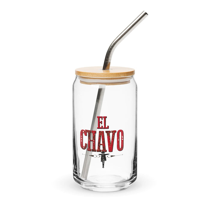 El Chavo Exclusive Art Piece Can-Shaped Glass Home Office Work Mexican Spanish Pride Gift Cup One-Of-A-Kind Calligraphy Glass | E1 Mexicada 16 oz With Lid & Straw