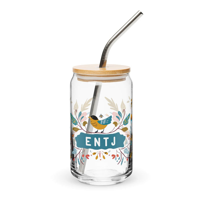 El Entj Exclusive Art Piece Can-Shaped Glass Home Office Work Mexican Spanish Pride Gift Cup One-Of-A-Kind Calligraphy Glass | E1 Mexicada 16 oz With Lid & Straw