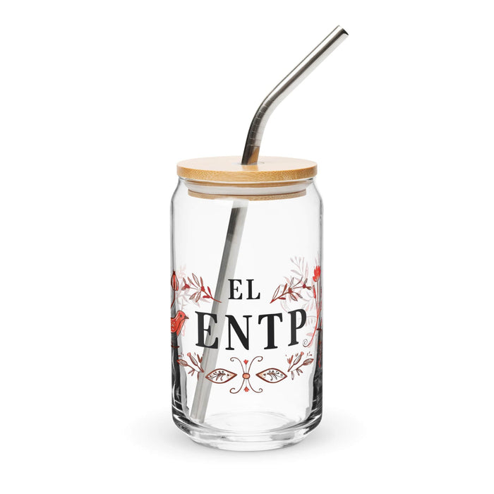 El Entp Exclusive Art Piece Can-Shaped Glass Home Office Work Mexican Spanish Pride Gift Cup One-Of-A-Kind Calligraphy Glass | E7 Mexicada 16 oz With Lid & Straw