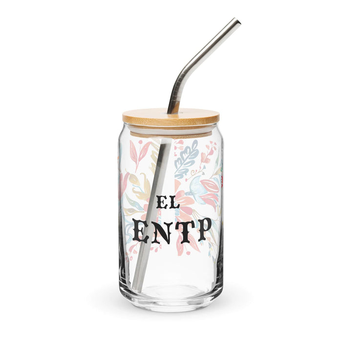 El Entp Exclusive Art Piece Can-Shaped Glass Home Office Work Mexican Spanish Pride Gift Cup One-Of-A-Kind Calligraphy Glass | E10 Mexicada 16 oz With Lid & Straw