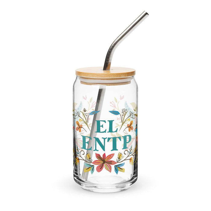 El Entp Exclusive Art Piece Can-Shaped Glass Home Office Work Mexican Spanish Pride Gift Cup One-Of-A-Kind Calligraphy Glass | E13 Mexicada 16 oz With Lid & Straw