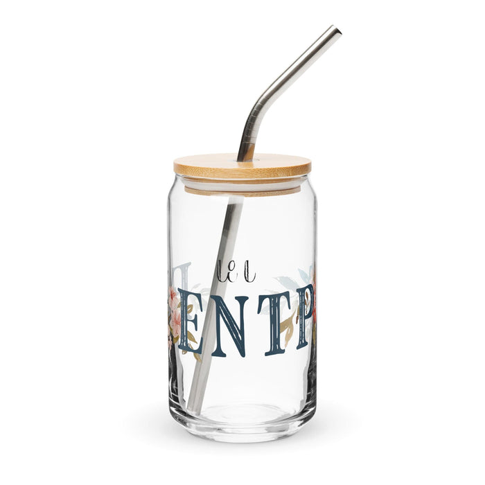 El Entp Exclusive Art Piece Can-Shaped Glass Home Office Work Mexican Spanish Pride Gift Cup One-Of-A-Kind Calligraphy Glass | E16 Mexicada 16 oz With Lid & Straw