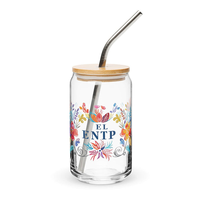 El Entp Exclusive Art Piece Can-Shaped Glass Home Office Work Mexican Spanish Pride Gift Cup One-Of-A-Kind Calligraphy Glass | E19 Mexicada 16 oz With Lid & Straw