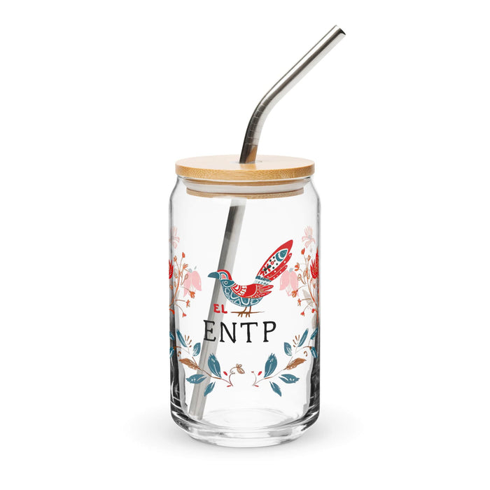 El Entp Exclusive Art Piece Can-Shaped Glass Home Office Work Mexican Spanish Pride Gift Cup One-Of-A-Kind Calligraphy Glass | E20 Mexicada 16 oz With Lid & Straw