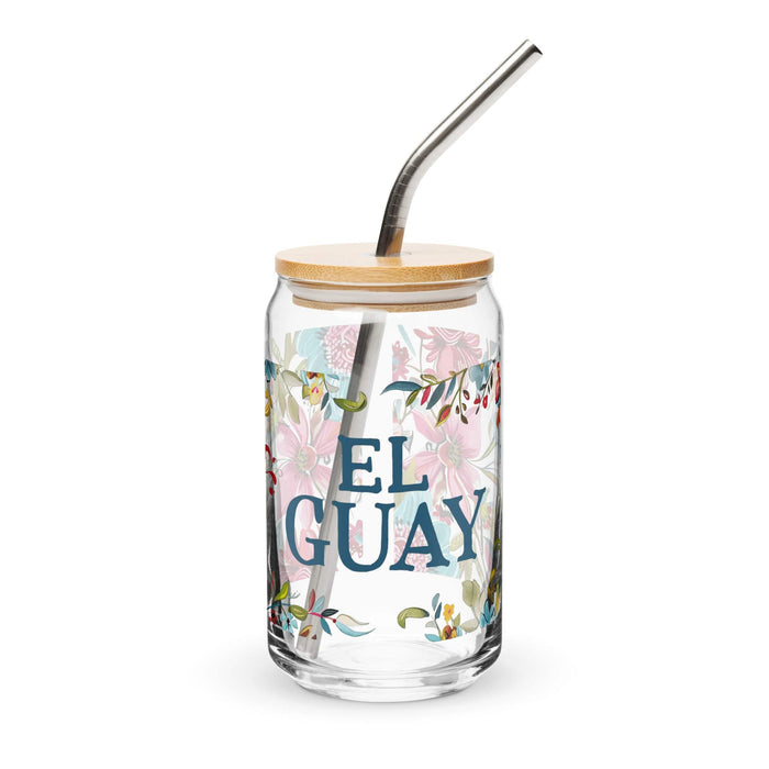 El Guay Exclusive Art Piece Can-Shaped Glass Home Office Work Mexican Spanish Pride Gift Cup One-Of-A-Kind Calligraphy Glass | E18 Mexicada 16 oz With Lid & Straw