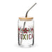 La Toxica Exclusive Art Piece Can-Shaped Glass Home Office Work Mexican Spanish Pride Gift Cup One-Of-A-Kind Calligraphy Glass | L4 Mexicada 16 oz With Lid & Straw