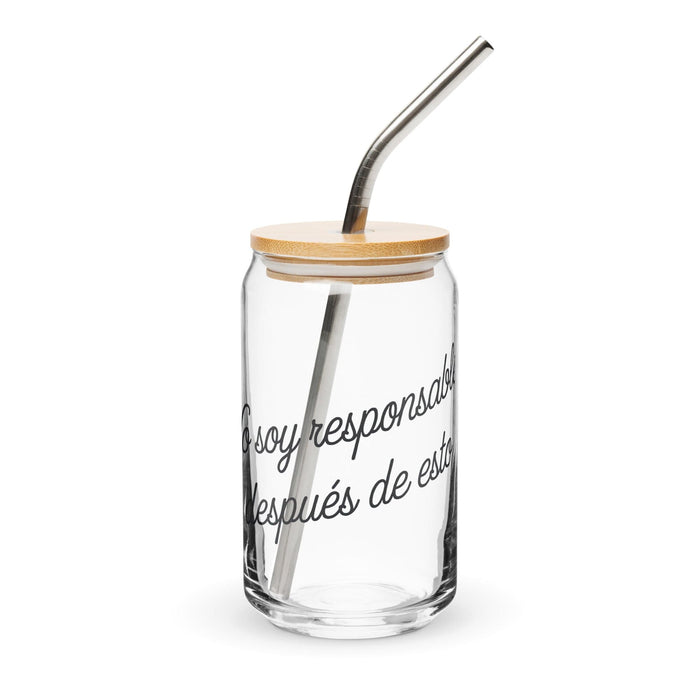 No Soy Responsable Después De Esto Exclusive Art Piece Can-Shaped Glass Home Office Work Mexican Spanish Pride Gift Cup One-Of-A-Kind Calligraphy Glass | N21 Mexicada 16 oz With Lid & Straw