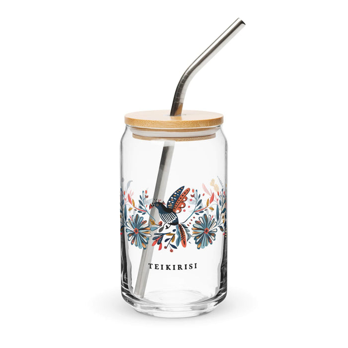 Teikirisi Exclusive Art Piece Can-Shaped Glass Home Office Work Mexican Spanish Pride Gift Cup One-Of-A-Kind Calligraphy Glass | T1 Mexicada 16 oz With Lid & Straw