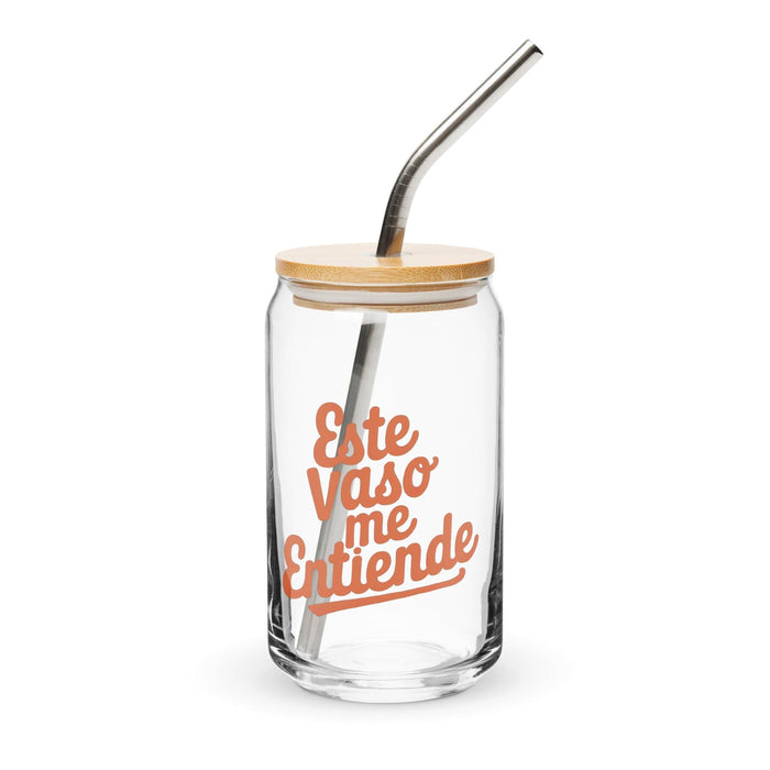 Este Vaso Me Entiende Exclusive Art Piece Can-Shaped Glass Home Office Work Mexican Spanish Pride Gift Cup One-Of-A-Kind Calligraphy Glass | E22 Mexicada 16 oz With Lid & Straw