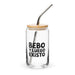 Bebo Y Luego Existo Exclusive Art Piece Can-Shaped Glass Home Office Work Mexican Spanish Pride Gift Cup One-Of-A-Kind Calligraphy Glass | B1 Mexicada 16 oz With Lid & Straw