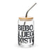 Bebo Y Luego Existo Exclusive Art Piece Can-Shaped Glass Home Office Work Mexican Spanish Pride Gift Cup One-Of-A-Kind Calligraphy Glass | B28 Mexicada 16 oz With Lid & Straw