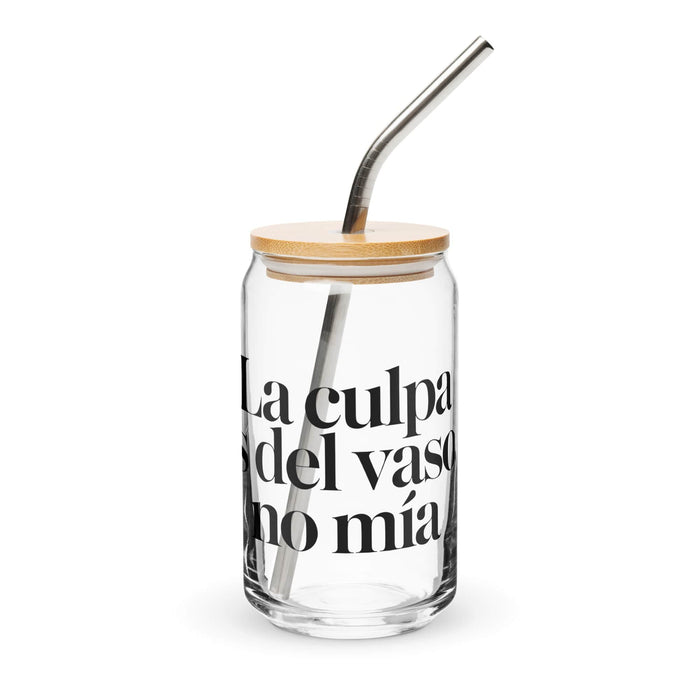 La Culpa Es Del Vaso, No Mía Exclusive Art Piece Can-Shaped Glass Home Office Work Mexican Spanish Pride Gift Cup One-Of-A-Kind Calligraphy Glass | L17 Mexicada 16 oz With Lid & Straw