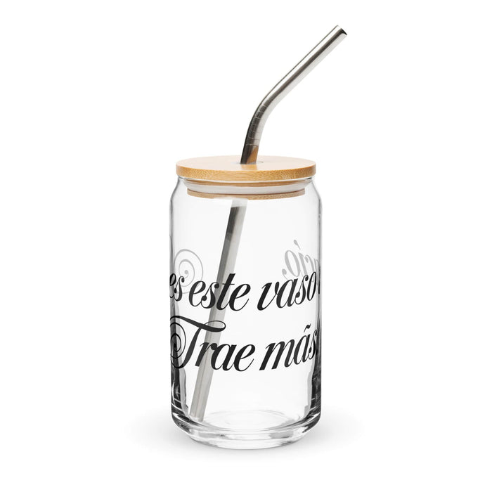 Si Ves Este Vaso Vacío, Trae Más Exclusive Art Piece Can-Shaped Glass Home Office Work Mexican Spanish Pride Gift Cup One-Of-A-Kind Calligraphy Glass | S33 Mexicada 16 oz With Lid & Straw