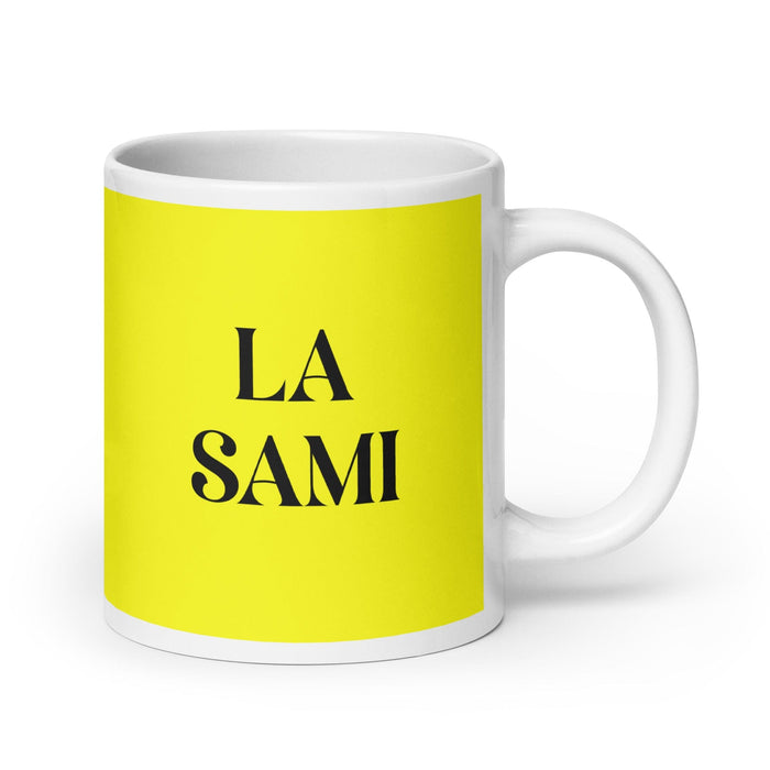 La Sami The Sami Funny Home Office Work Coffee Mug Mexican Spanish Pride Gift White Glossy Cup Yellow Card Mug Mexicada 20 oz